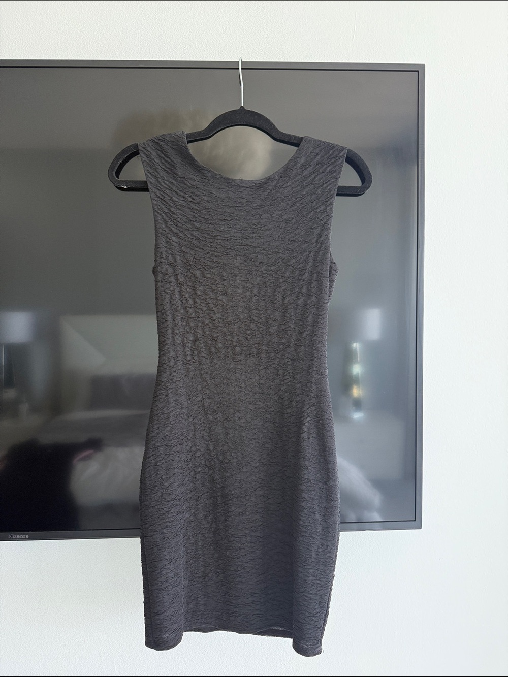 Forever 21 Black Textured Sleeveless Mini Dress